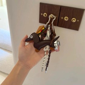 Resim Silver1 Zarif Anti-Kayıp Araba Anahtarlık Okul Çantası Çekicilik Bebek Yaratıcı Erkek ve Kadın Çift Yıldız Ayı Anahtarlık (Yurt Dışından) 