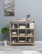 Resim Bofigo Küp Kitaplık 9 Bölmeli Raflı Kitaplık Kare Kitaplık Çam 