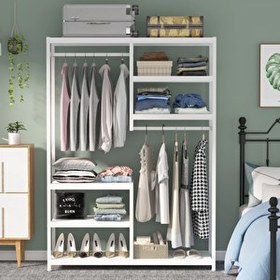 Resim Zizuva Tasarım 180x120x40 CM Beyaz Açık Gardırop 