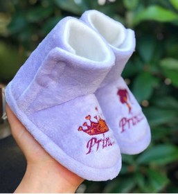 Resim Pandalina Kız Çocuk Panduf princess kız taçlı figürlü kaydırmaz taban anaokulu kreş ev ayakkabısı 