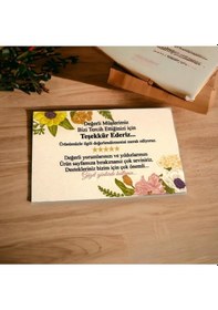 Resim E-ticaret Teşekkür Kartı Çiçekli 5x8 Cm 100 Adet 