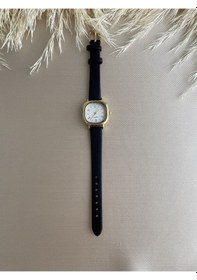 Resim Rub184 25 Mm Rubsey Retro Minimal Vintage Deri Kordon Kadın Kol Saati Siyah 