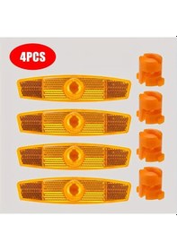 Resim Chuangyinshop 4 Adet Sarı Reflektörlü Bisiklet Jant Teli Gece Güvenliği Işıklı Aksesuar Sarı 