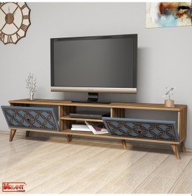 Resim Variant Class Tv Ünitesi - Ceviz / Mavi (Kalsedon) 