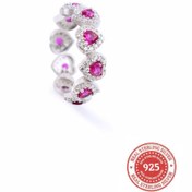 Resim RICH PINK HEART DIAMOND ROSE YÜZÜK (Gerçek Gümüş) 