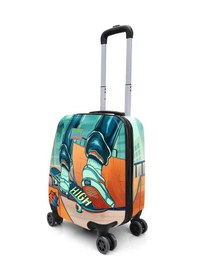 Resim Coral High Kids Çivit Neon Turuncu Kaykay Desenli Çocuk Valizi 16742 