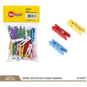 Resim Renkli Ahşap Mandal 25 Li 35 Mm 