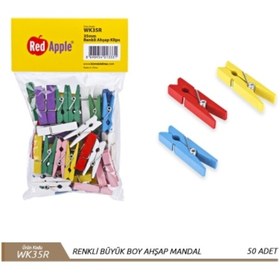 Resim Renkli Ahşap Mandal 25 Li 35 Mm 