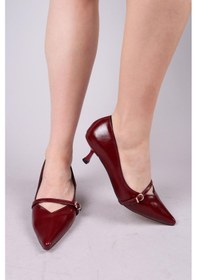 Resim Birikon Cortez V Dekolteli Biyeli Stiletto Bordo-8351 Bordo 
