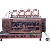 Resim Osmanlı Kız Kulesi 4 Gözlü Bakır Çay Kazanı Semaver Çay Makinesi 