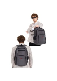 Resim Dada 06 Apple Mocbook Uyumlu Usb Aparatlı Gri Laptop Sırt Çantası 14 İnç Darbe Emici Koruma 