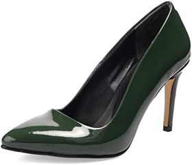 Resim Mio Gusto Basic Yeşil Rugan Kadın Stiletto Topuklu Ayakkabı 