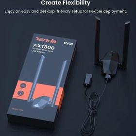 Resim Tenda U18A Wifi 6 1201 Mbps 2-5dBi Antenli USB Adaptör 
