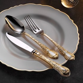 Resim Aryıldız Çırağan Prestige 89 Parça 12 Kişilik Çatal Kaşık Bıçak Takımı Plus-Parlak 