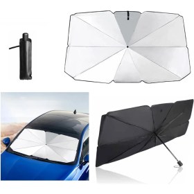 Resim SP Katlanabilir Araç Ön Camı Güneş Koruyucu Gölge Şemsiye Araba Şemsiyesi (130X75 Cm) 