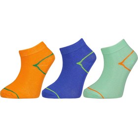 Resim Funfair Erkek Çocuk Üçlü Desenli Pamuklu Patik Çorap 251EC04BS Lacivert/turuncu 