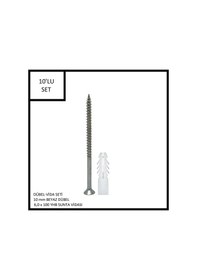 Resim Dübel-vida Seti, Beyaz Dübel 10 Mm, 6,0x100 Yhb Sunta Vidası, 10 Adet 