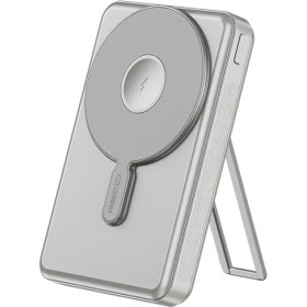 Resim Recci RPB-W23 Pd 20W Standlı Type-C ve Lightning Kablolu Magsafe Powerbank 15W 10000mAh Gold 
