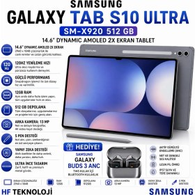 Resim Samsung Galaxy Tab S10 Ultra Gümüş 512 GB 14.6" Tablet + Samsung Galaxy Buds 3 ANC TWS Kulaklık HEDİYE 