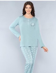Resim Uzun Kol Mevsimlik Pijama Takımı Viskon Alperi 790-31 YESIL 