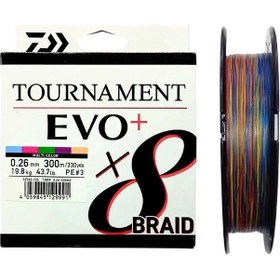 Resim Daiwa Tournament Evo+ 300m 0.26mm 8x Multi Color İp Misina 