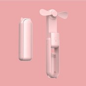 Resim Taşınabilir Elektrikli Vantilatör Katlanabilir 3'ü 1 Arada Mini Vantilatör Pembe, 