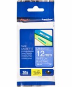 Resim photo print Brother P-touch Tze-535 Tze-tape 12mm Mavi Üzerine Beyaz Laminasyonlu Etiket 