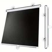 Resim 1 Adet Delme Gerektirmeyen Emniyetli Perde - Yüksek Kaliteli %100 PVC Isı Yalıtımlı Güneşlik, Vantuzlu Katlanır Rulo Pencere Perdesi, Kordonlu Tasarım Mutfak ve Banyo için, Modern Tarz, Işık ve Isı Engelleme, Yatak Odası Gizlilik Ekranı, Pencereler İçin Termal Perde | Pürüzsüz Dokulu 
