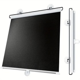 Resim 1 Adet Delme Gerektirmeyen Emniyetli Perde - Yüksek Kaliteli %100 PVC Isı Yalıtımlı Güneşlik, Vantuzlu Katlanır Rulo Pencere Perdesi, Kordonlu Tasarım Mutfak ve Banyo için, Modern Tarz, Işık ve Isı Engelleme, Yatak Odası Gizlilik Ekranı, Pencereler İçin Termal Perde | Pürüzsüz Dokulu 
