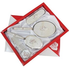 Resim Ceyyiz Gülüm 5Li Ekru Ayna Tarak Fırça Pudralık Çeyiz Seti 