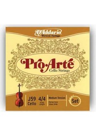 Resim D'addario J59 Pro-arté Çello Tel Seti 4/4 Naylon Özlü Sıcak Tonal Yapı Neme Karşı Yüksek Tolerans Ve Geleneksel Ses Karakteri 
