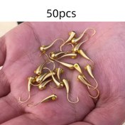 Resim 50 Adet Altın Bakır Başlı Balıkçılık Jigleri, Akarsu ve Yaban Hayatı Balıkçılığı için Karbon Çelik Gövdeli Dikenli Kancalar - Üstün Atış Performansının Keyfini Çıkarın, Balıkçılık Kanca 