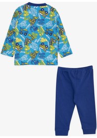 Resim Breeze Erkek Bebek Pijama Takımı İş Makinası Temalı 4 Ay-1 Yaş, Mavi-mavi Mavi 