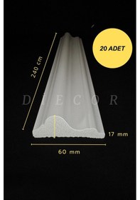 Resim Diecor Dekoratif Boyanabilir 20 Adet 6 Cm Eğimli Polistren Duvar Çıtası Beyaz 60 X 17 Model:xa201 