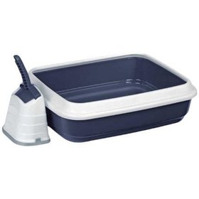 Resim İmac Duo Kürekli Açık Kedi Tuvaleti Mavi 59x40x28 Cm 