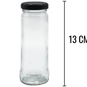 Resim 10 Adet 105 Ml Metal Siyah Kapaklı 105 Cc Şeffaf Uzun Cam Kavanoz 