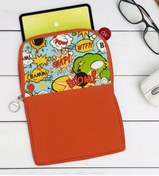 Resim Bk Gift Gift Pop Art Tasarımlı Taşınabilir Koruyucu Tablet Kılıfı & Organizer Çanta - Turuncu-3 