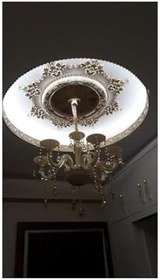 Resim Decogold 60 Cm Oval Bronz Saray Tavan Göbek krem 60 x 60 