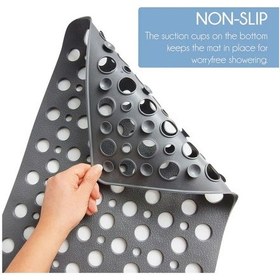 Resim 1 Adet Gri Dikdörtgen Duşa Kabin Banyo & Duş Kaydırmazı & Küvet Paspası Vantuzlu Yapışır 33x66 Cm Gri 