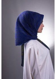 Resim Hürrem Bone Lacivert-Haki Pratik Hazır Geçmeli Tesettür Eşarp Kesik Elyaf Pil (545491662) Çok Renkli 