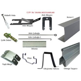 Resim 30x30 Clip-in Metal Asma Tavan Tam Takım Alüminyum Sistemi 3 M2 