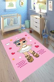 Resim Cotton Şönil Kaymaz Tabanlı Yıkanabilir Antibakteriyel Dijital Baskı Çocuk Halısı, 80 x 150 CK-10063A-CTN 