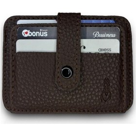 Resim Yerli Ve Vegan Deri Erkek Kartlık Ve Cüzdan - 6 Kart Cebi, Kimlik Bölümü Ve Kâğıt Para Cebi İle Kahverengi 