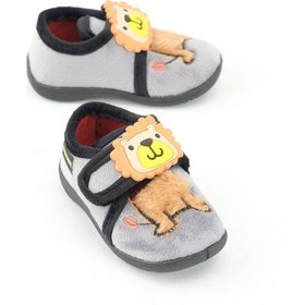 Resim Gezer Erkek Çocuk Bebek Kışlık Cırtlı Ayarlanabilir Günlük Okul Kreş Panduf Ayakkabı Gri 