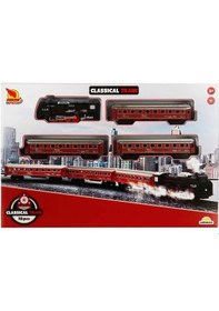 Resim Işıklı Tren Seti Express Lokomotif Raylı 18 Parça 