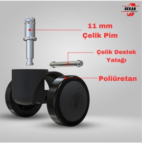 Resim Genel Markalar Ofis Koltuk Sandalye Tekerleği 50 Mm Pimli 5 Adet 