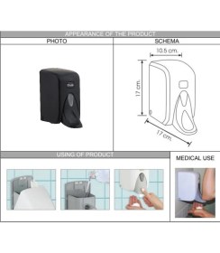 Resim Vialli F5MB Medical Köpük Sabun Dispenseri Siyah 500 ml 