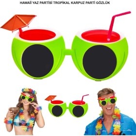 Resim Karpuz Şekilli Tropikal Hawaii Gözlüğü 