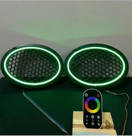 Resim LED LEVEL Neon Işıklı Oval Midrange Kapağı Rgb Kumandalı 2 Takım 4 Adet 