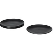 Resim Tabak Seti, Mat Koyu Gri, 26 Cm, 4 Adet Gri 